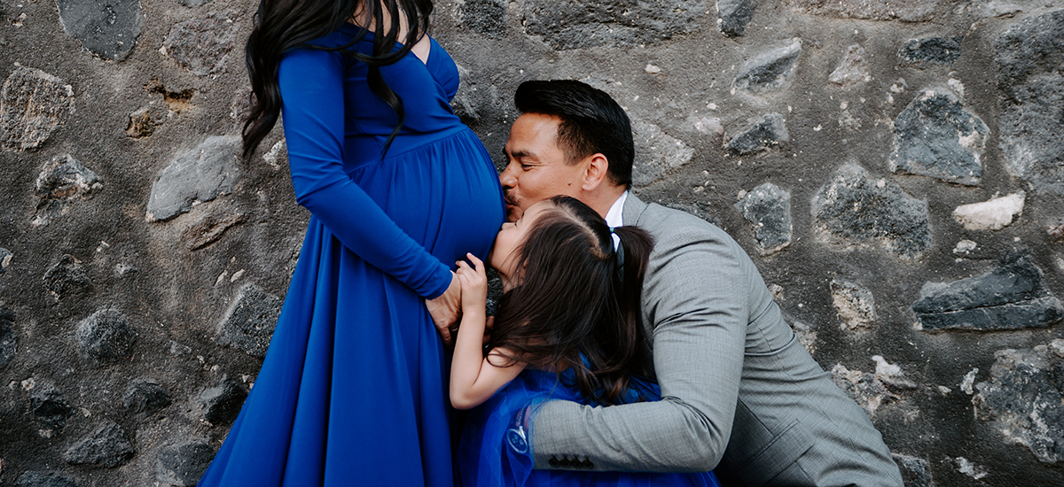 Blue Santorini Maternity in