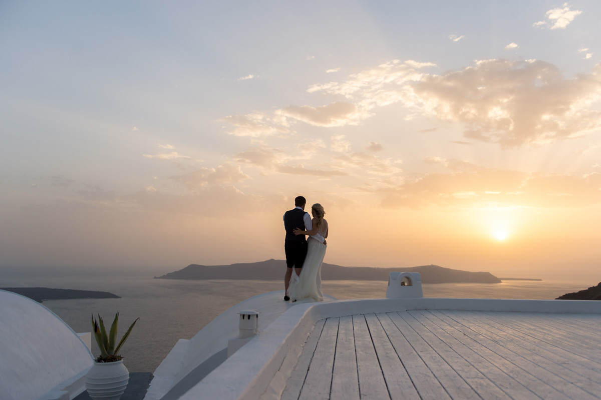 Classic, White & Gold Wedding at Dana Villas, Santorini - StudioPhosart