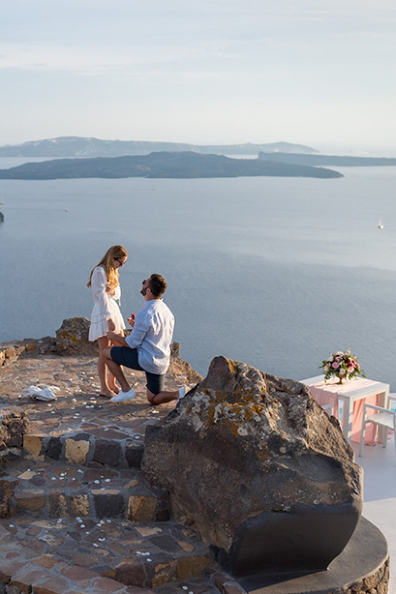 One of a Kind Wedding Proposal at Aenaon Villas, Santorini
