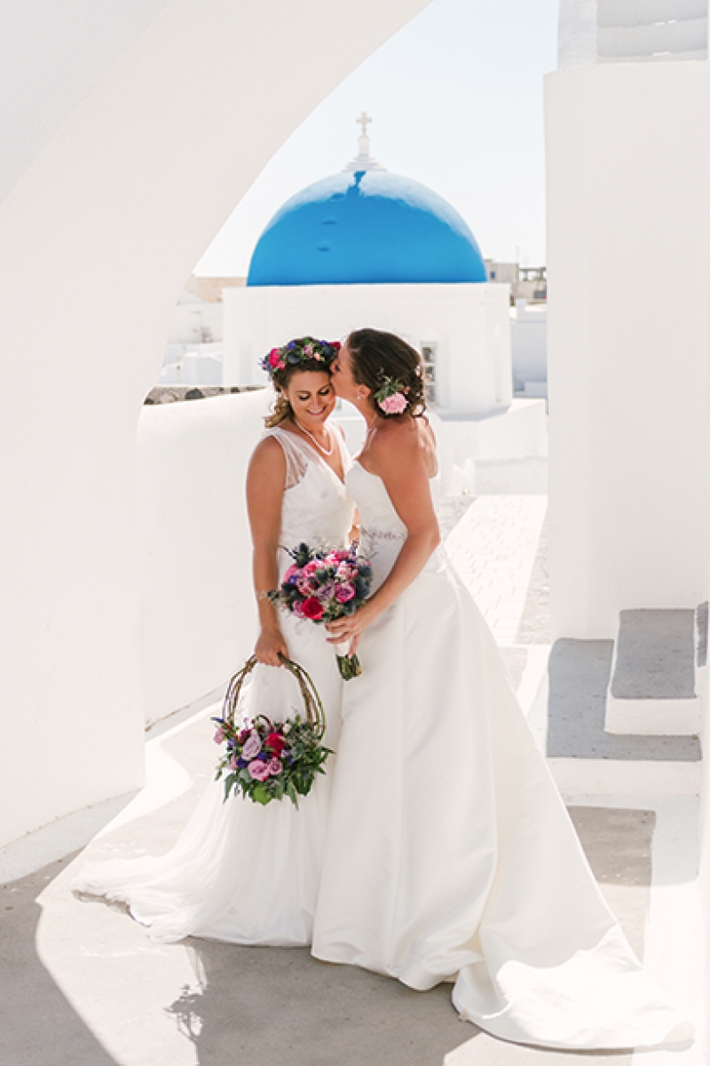 Boho Same Sex Wedding at Santorini Winery