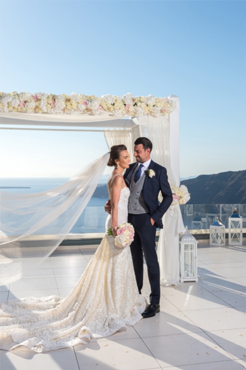 UK glam meets Romantic Greek Isles Destination Wedding